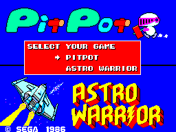 Astro Warrior & Pit Pot (Europe) Title Screen